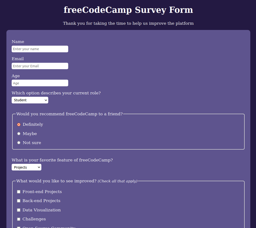 survey form